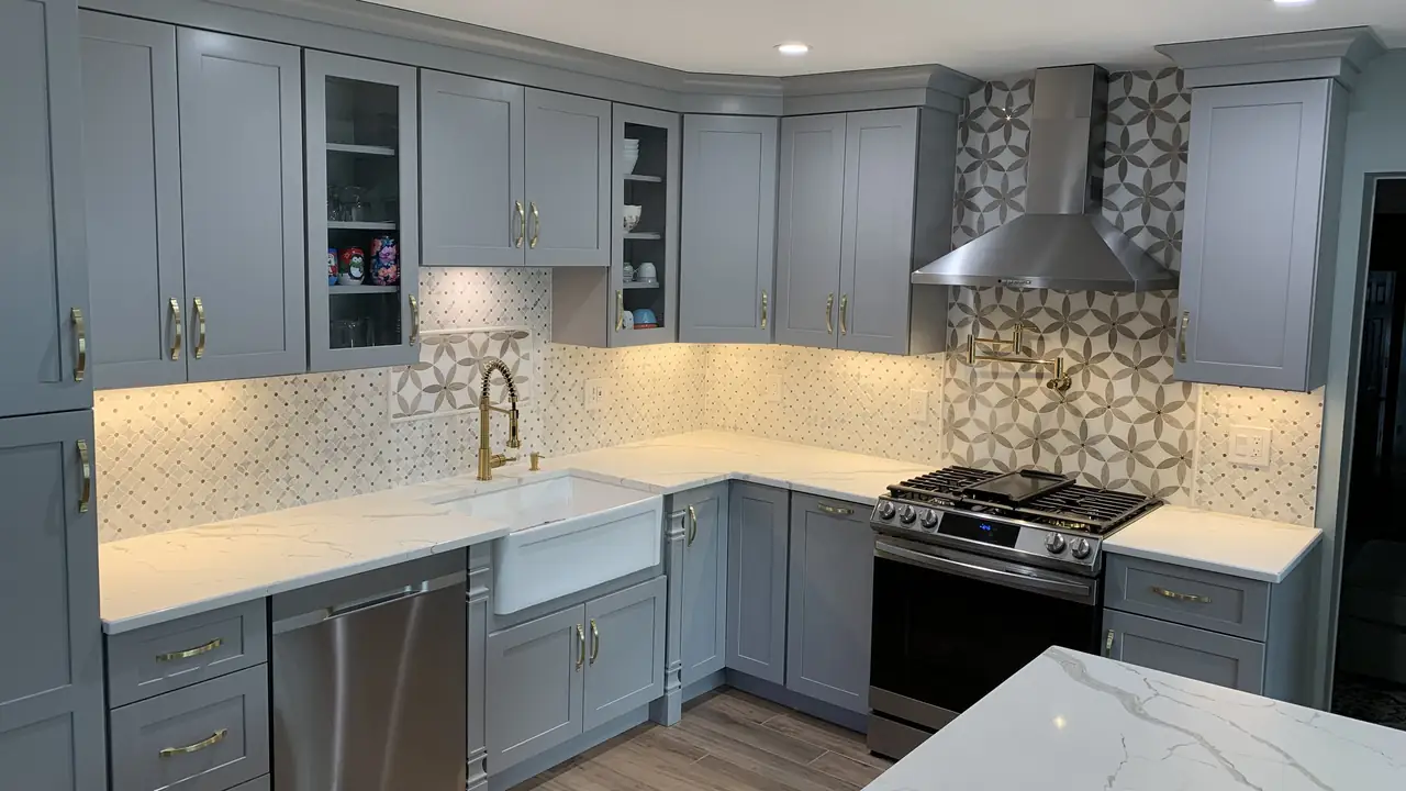 A kitchen detail by North Jersey Remodelers