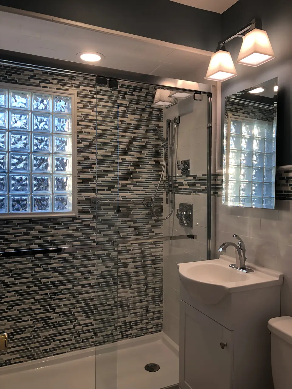 Glass-block window shower